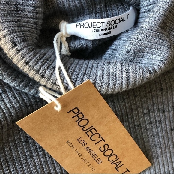Project Social T Los Angeles Poppy Long Sleeve Turtleneck Gray XS - Picture 7 of 7